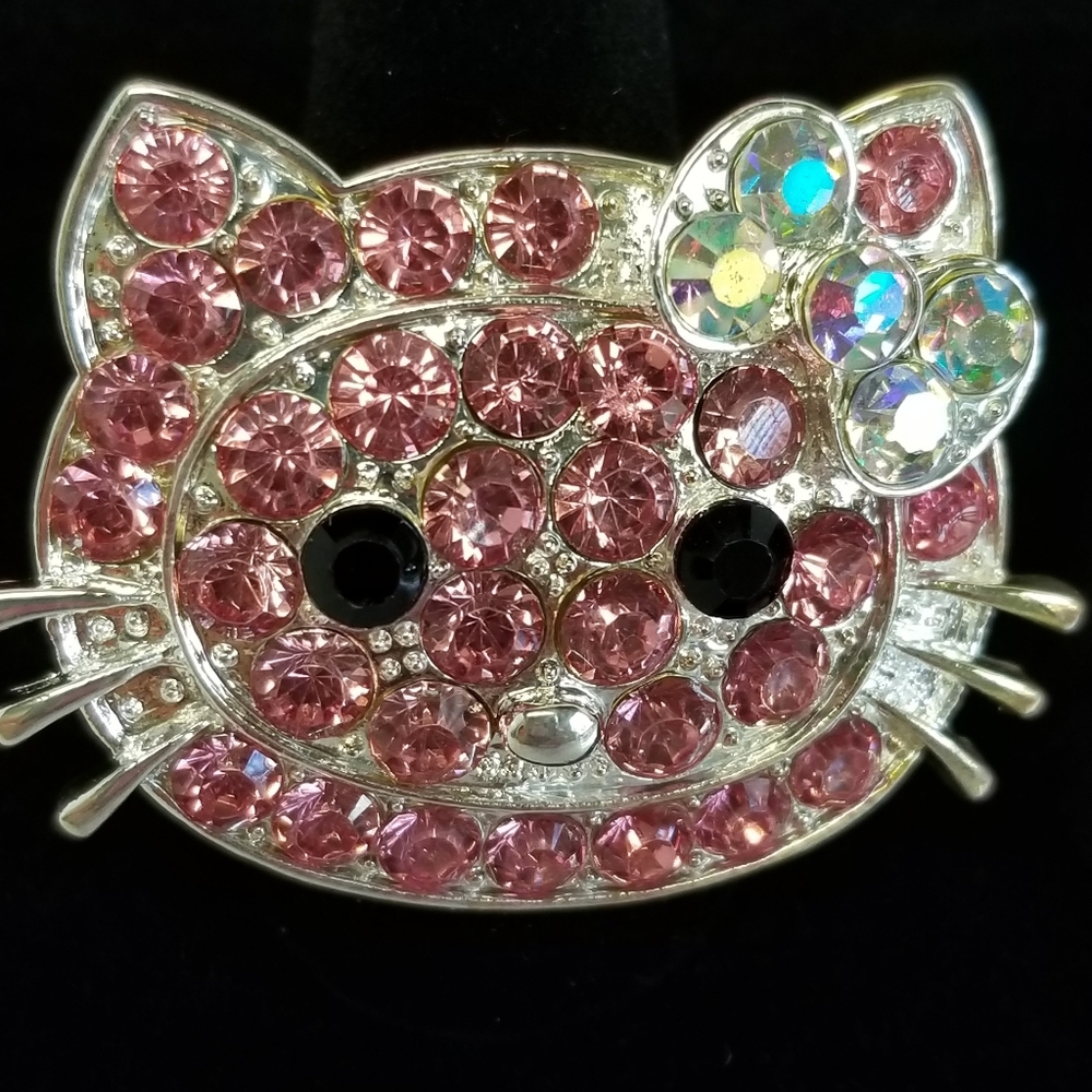 3/$30🦋 Hello Kitty Pink  Adjustable Rhinestone Ring New